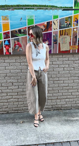 Kitty Knitted Scoop Neck Tank - Off White