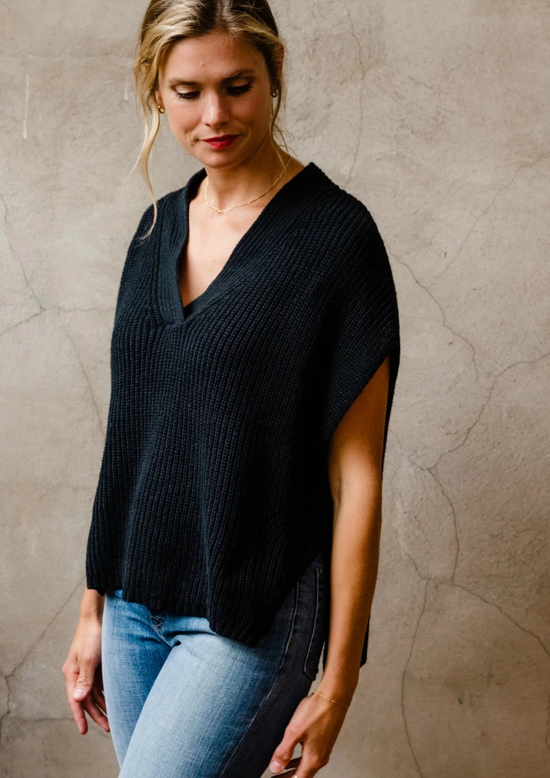 Able Ingrid Sweater Vest - Black