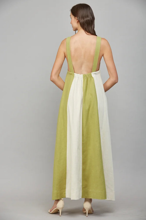 Cass Colorblock Dress - Sage