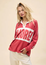 DAYDREAMER Amore Rugby Long Sleeve - Washed Scarlet