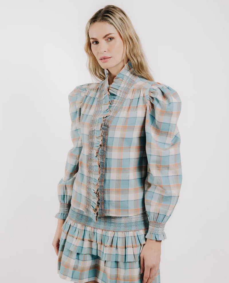 Love The Label | Long Sleeve Zuri Top - Wind Chime Plaid