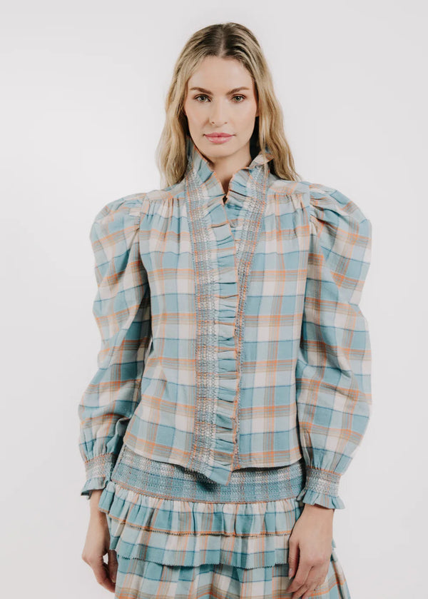 Love The Label | Long Sleeve Zuri Top - Wind Chime Plaid
