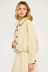 Tiana Bubble Hem Jacket - Lt Beige