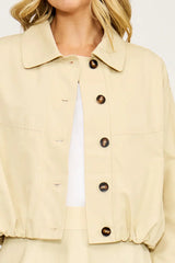 Tiana Bubble Hem Jacket - Lt Beige