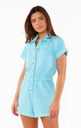 MUMU Cannon Romper - Spring Blue Denim