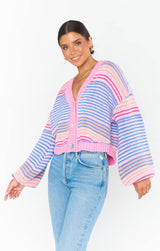 Good Karma Cardi - Multi Stripe Knit