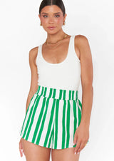 MUMU: Russell Shorts - Center Court Stripe