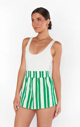 MUMU: Russell Shorts - Center Court Stripe