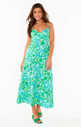 MUMU Allegra Midi Dress - Spring Tiffany Floral