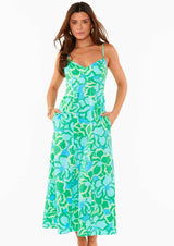 MUMU Allegra Midi Dress - Spring Tiffany Floral