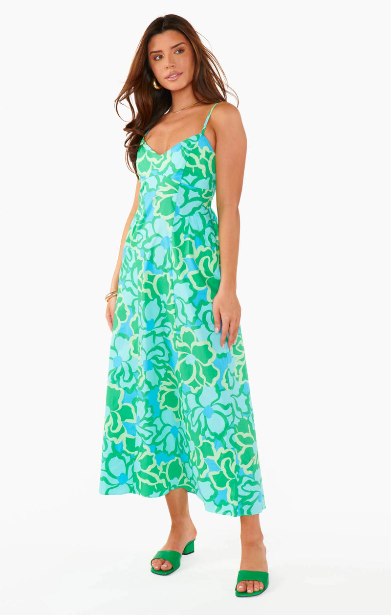 MUMU Allegra Midi Dress - Spring Tiffany Floral