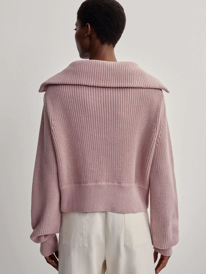 Varley Mentone Half-Zip Knit Pullover - Pale Mauve
