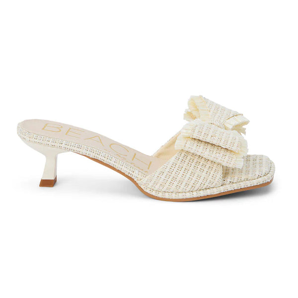 Penelope Bow Kitten Heel - White