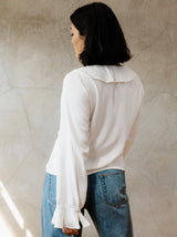 Able Quincy Ruffle Blouse - Almond