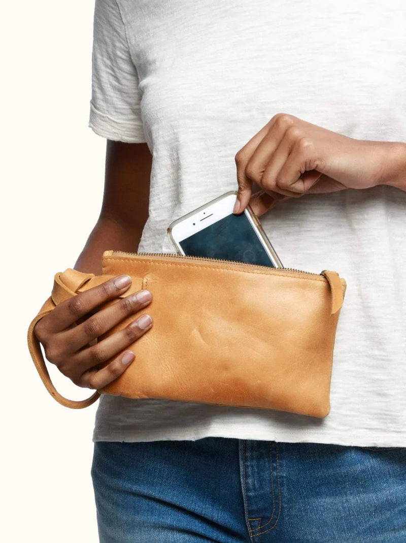 ABLE Rachel Wristlet Cognac Ivy Lee Boutique