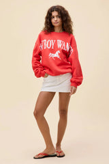 DAYDREAMER | Cowboy Wanted BF Sweatshirt - Cherry