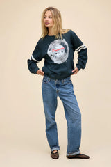 DAYDREAMER Disco Ball Varsity Sweatshirt - Vintage Black