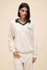 DAYDREAMER That's Your Cue Polo Sweatshirt - Dirty White