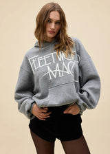 Daydreamer | Fleetwood Mac Logo Oversized Hoodie - Heather Grey