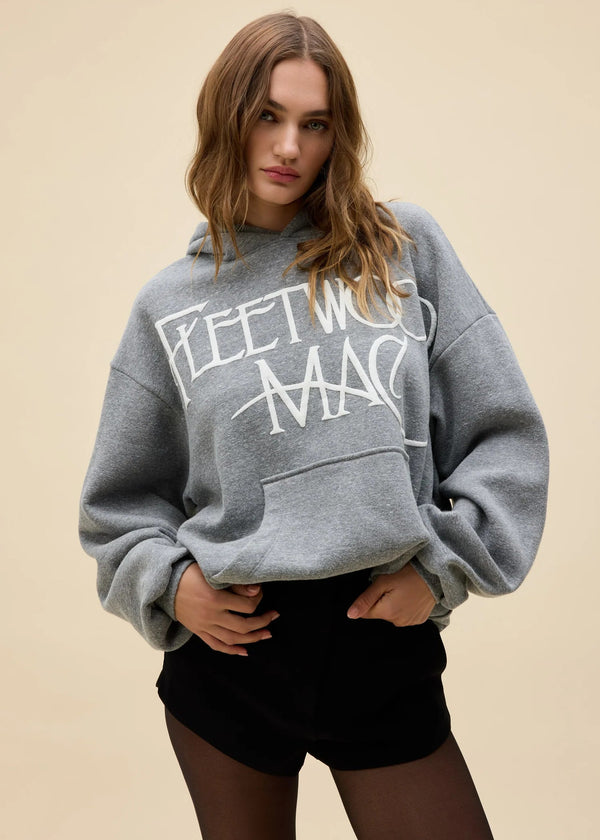 Daydreamer | Fleetwood Mac Logo Oversized Hoodie - Heather Grey