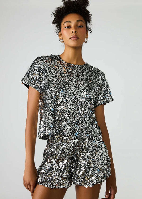 Steve Madden | Cressa Silver Embellished Top