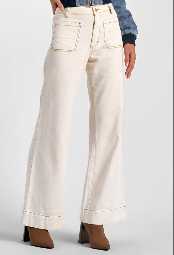 Elan: 7 Jeans White Leg - White
