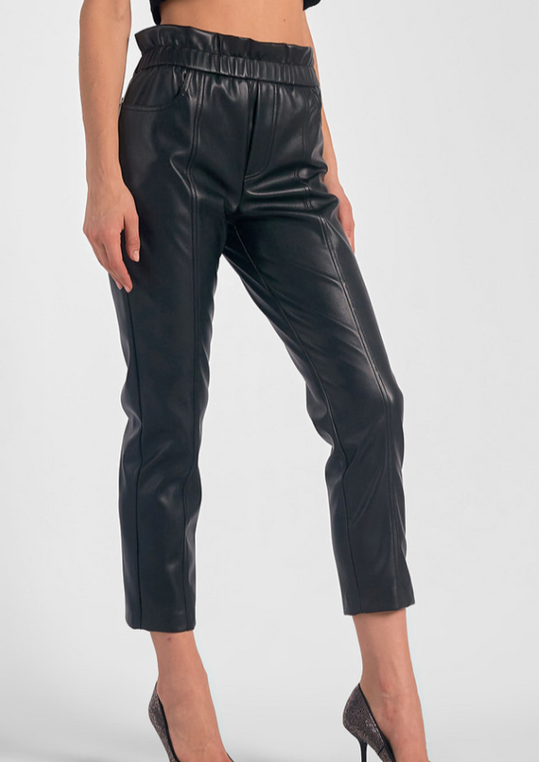 Elan: Night Out Leather Pants - Black
