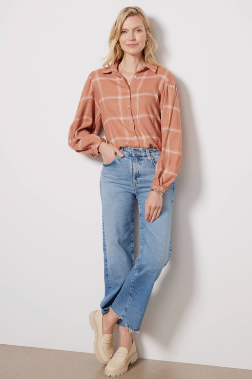 Z Supply: Overland Plaid Blouse - Penny
