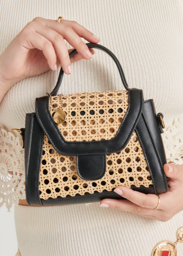 Dolce Vita: Tropez Crossbody Black Natural Cane