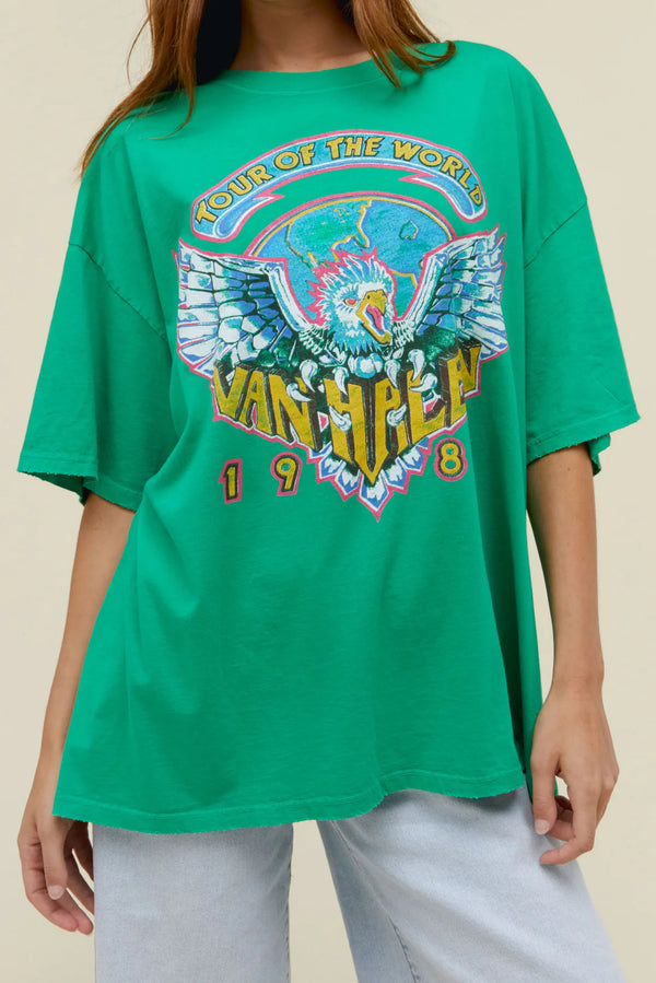 DAYDREAMER Van Halen Tour Tee O/S - Lucky Green