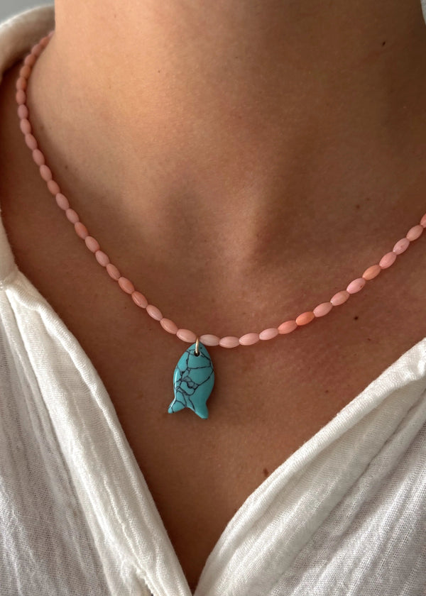 ALV JEWELS | Gemstone Fish Necklace