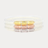 BUDHAGIRL - All Weather Bangles - 3 Queens - White Pearl