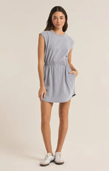 Z Supply Paxton Knit Denim Jersey Mini Dress - Washed Indigo