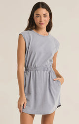 Z Supply Paxton Knit Denim Jersey Mini Dress - Washed Indigo