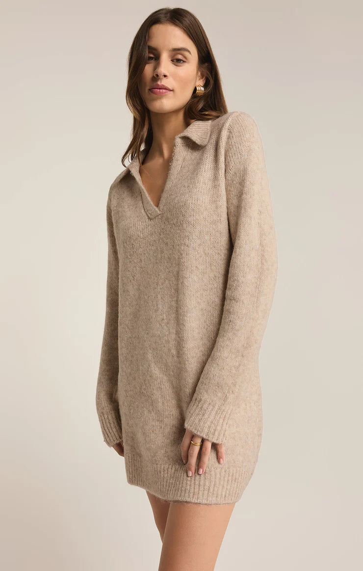 Z Supply Redford Sweater Dress - Light Oatmeal Heather