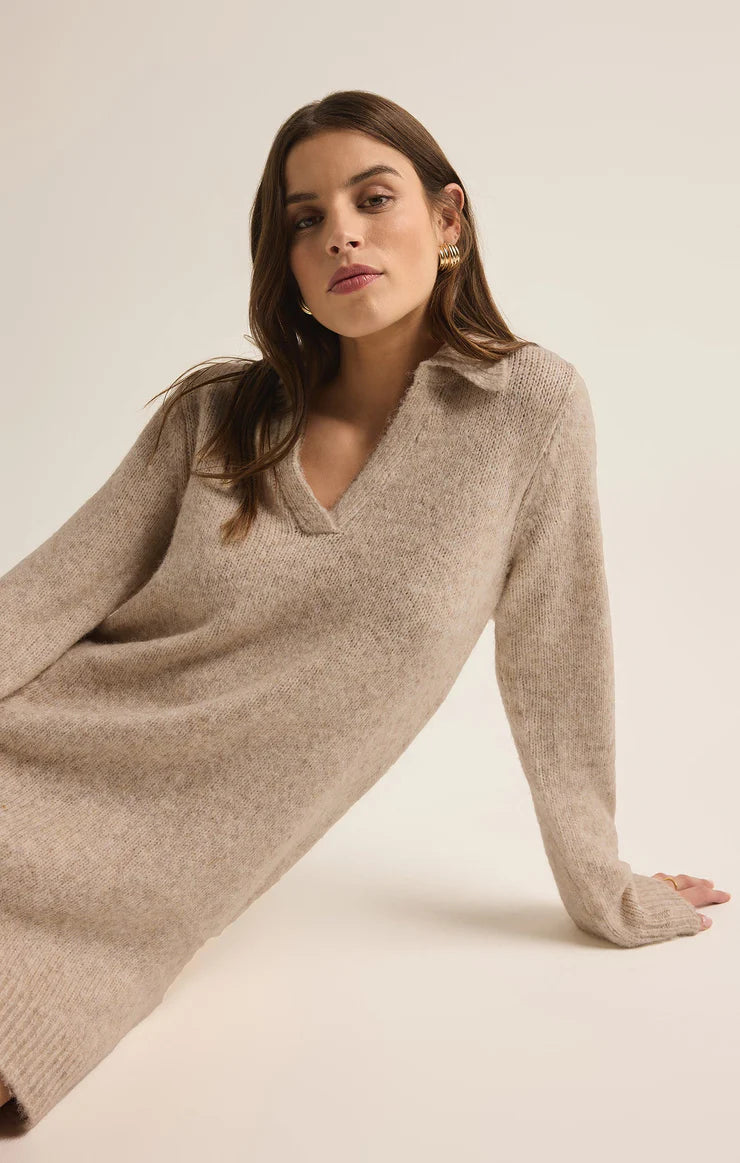 Z Supply Redford Sweater Dress - Light Oatmeal Heather