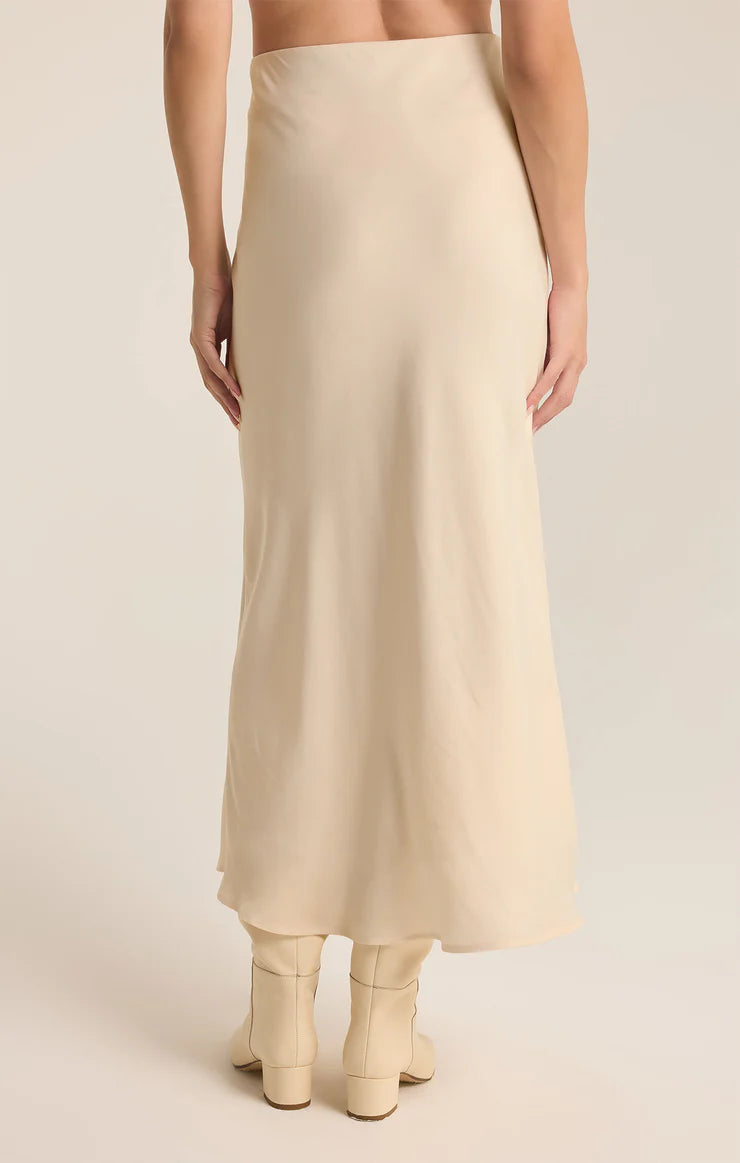 Z Supply Europa Luxe Sheen Midi Skirt - Sea Salt