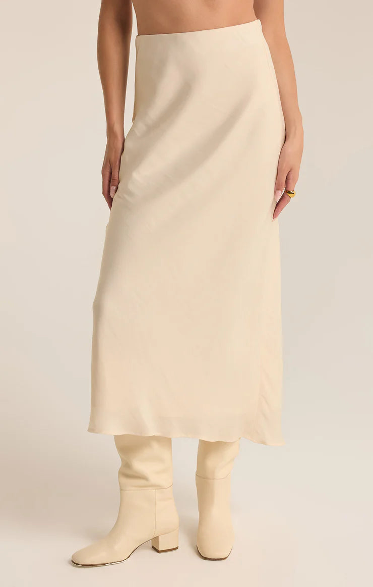 Z Supply Europa Luxe Sheen Midi Skirt - Sea Salt