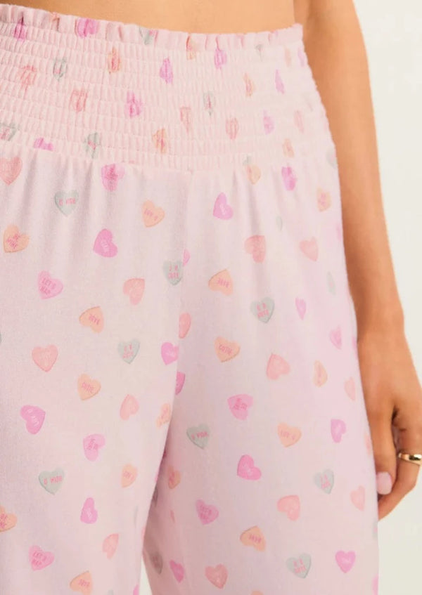 Z Supply Dawn Candy Hearts Pant - Whisper Pink