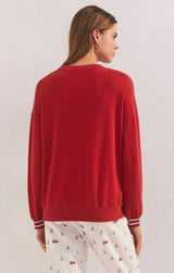 Z Supply Sleigh Long Sleeve Top - Red Cheer