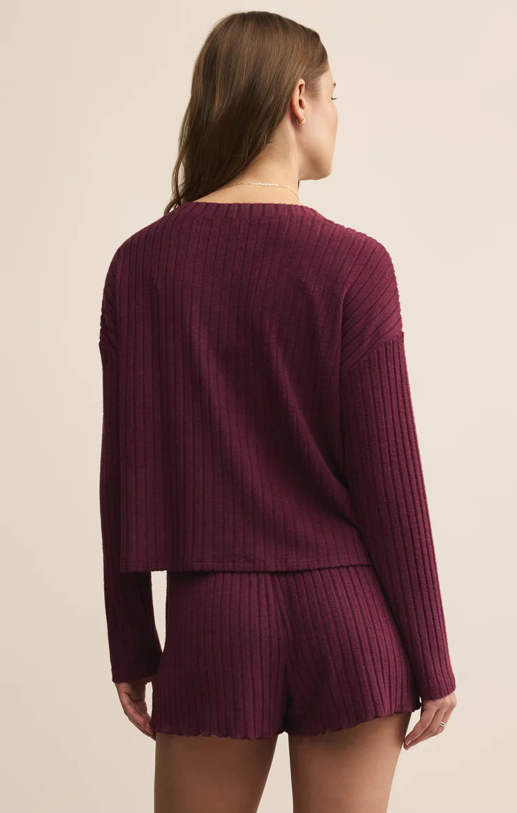 Z Supply | Mara Silky Rib Cardigan - Merlot