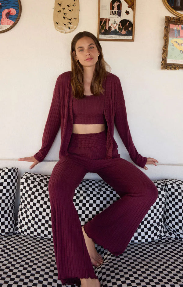 Z Supply | Mara Silky Rib Cardigan - Merlot