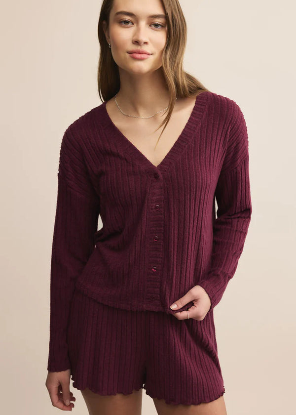Z Supply | Mara Silky Rib Cardigan - Merlot
