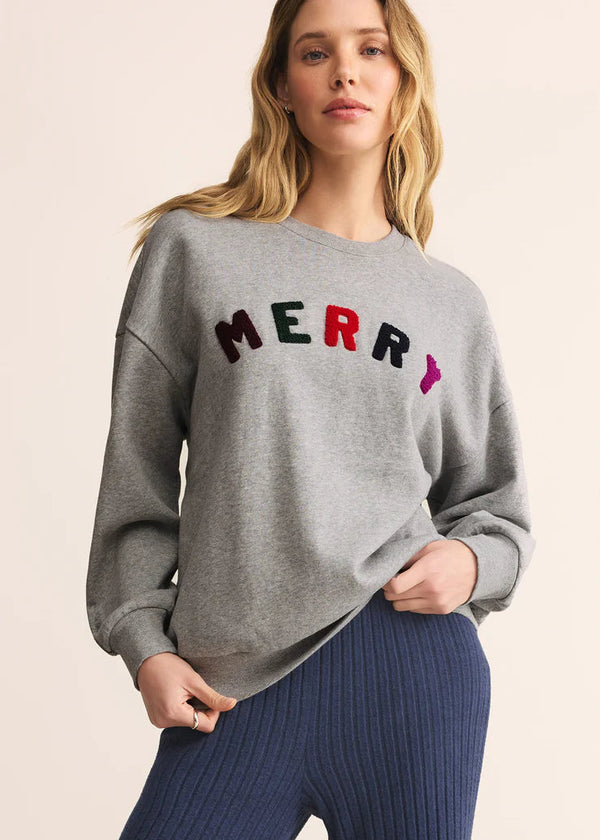 Z Supply | Merry Sunday Sweatshirt - Classic Heather Grey