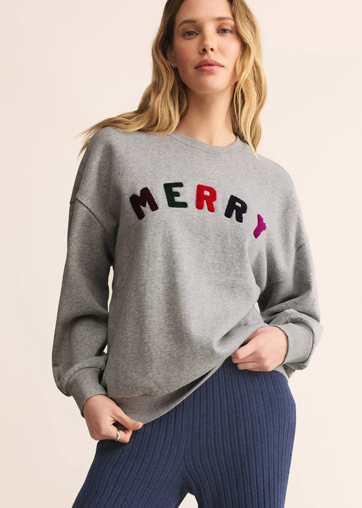 Z Supply | Merry Sunday Sweatshirt - Classic Heather Grey