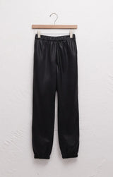 Z Supply Lenora Faux Leather Jogger - Black