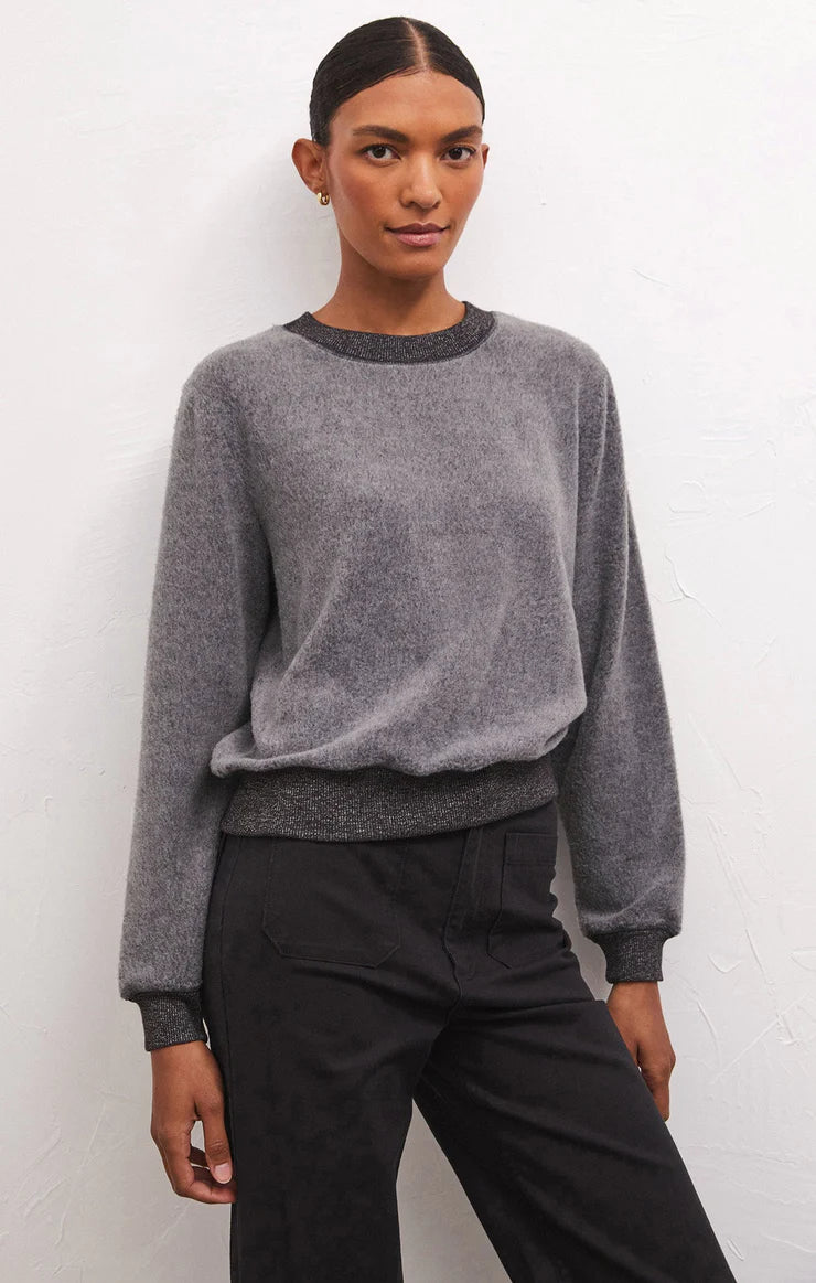 Z Supply Russel Cozy Pullover - Charcoal Heather