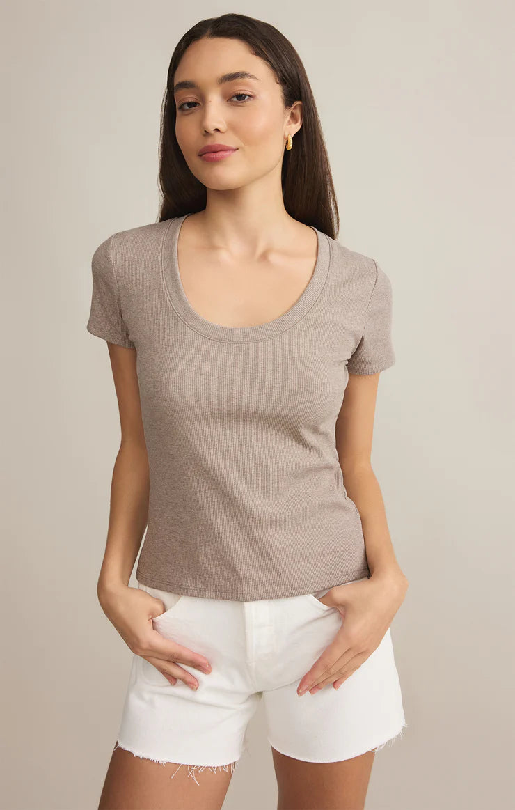 Z Supply | Sirena Short Sleeve Tee - Heather Taupe