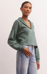 Z Supply: Soho Fleece Sweatshirt - Calypso Green