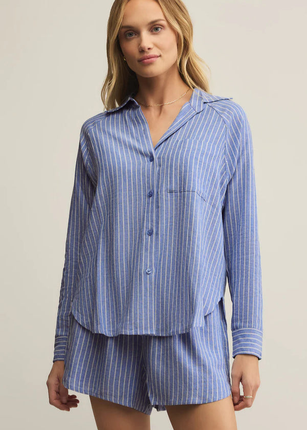 Z Supply | The Perfect Linen Top - Amparo Blue